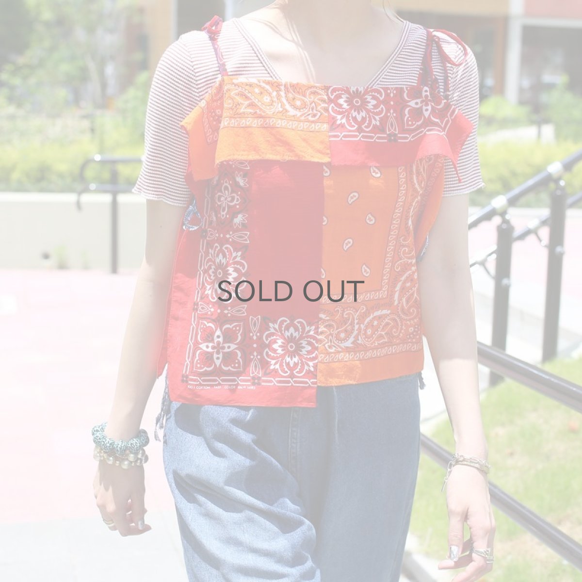 画像3: 【Wiz&Witch】BANDANA CAMISOLE / ORANGE×RED (3)