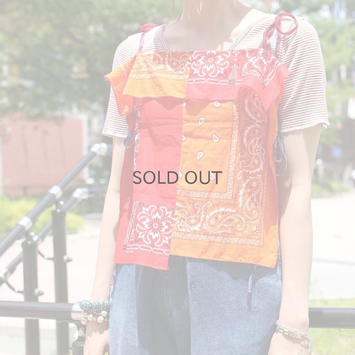 画像2: 【Wiz&Witch】BANDANA CAMISOLE / ORANGE×RED (2)