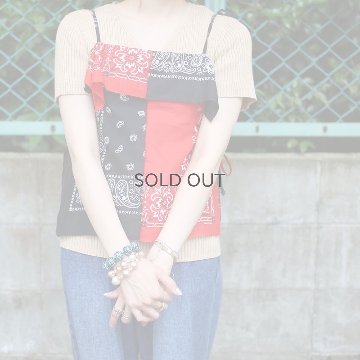 画像3: 【Wiz&Witch】BANDANA CAMISOLE / RED×BLACK (3)