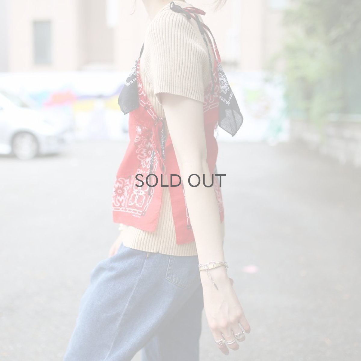 画像4: 【Wiz&Witch】BANDANA CAMISOLE / RED×BLACK (4)