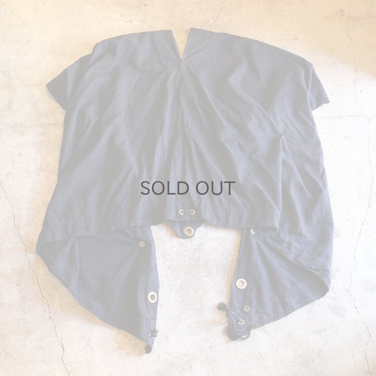 画像2: 【Wiz&Witch】"PIRATE" PONCHO JACKET / OVER DYE BLACK (2)