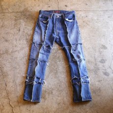 画像1: 【Wiz&Witch】DIRTY BEAUTIFUL "NOMAD" BLUE DENIM PANTS (1)