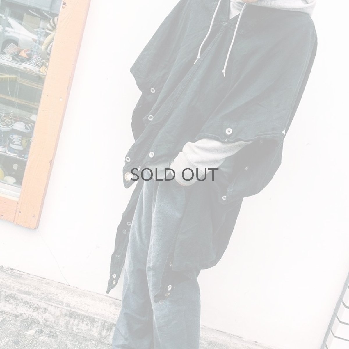 画像11: 【Wiz&Witch】"PIRATE" PONCHO JACKET / OVER DYE BLACK (11)