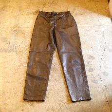 画像1: LEATHER DESIGN PANTS / W28 (1)