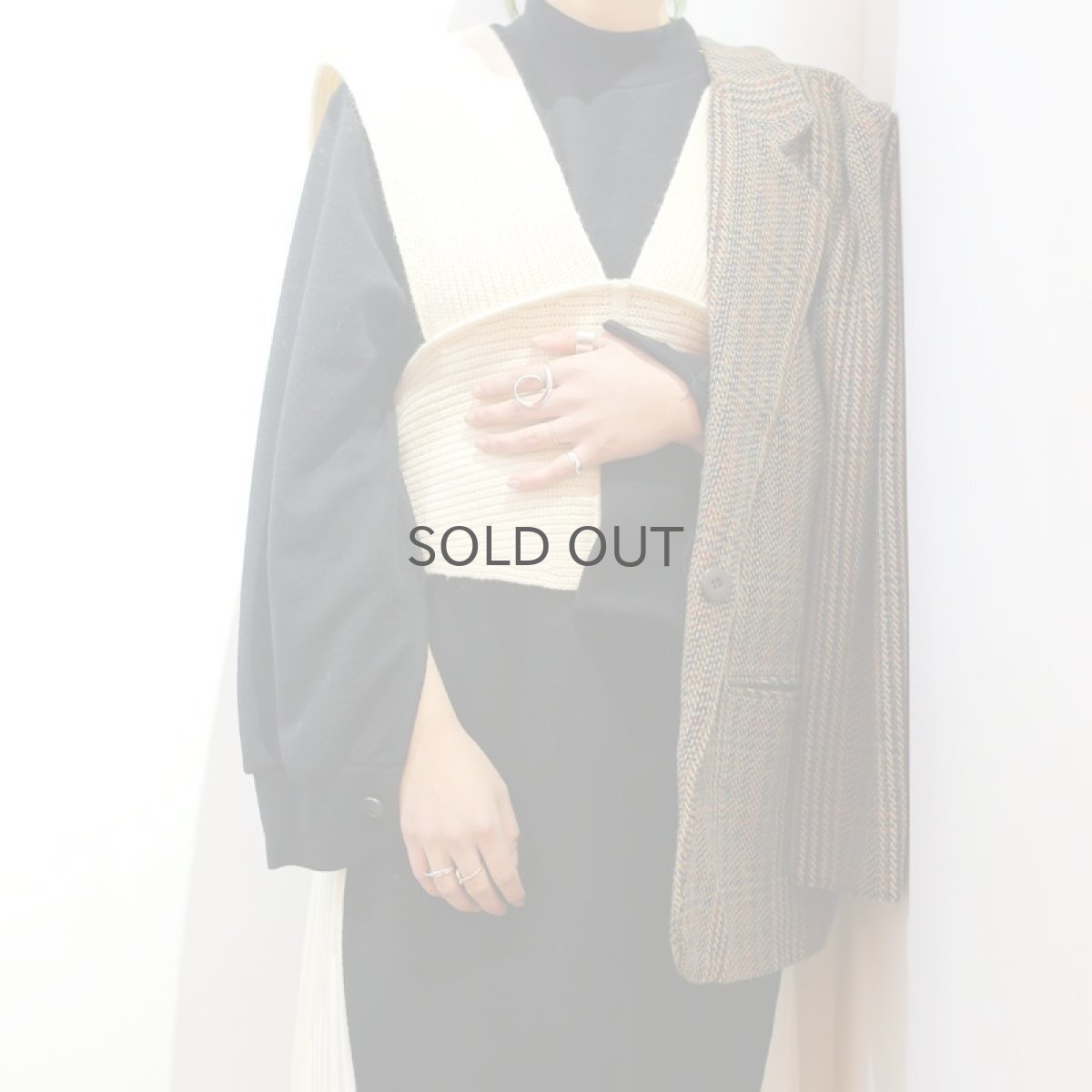 画像6: 【Wiz&Witch】WRAP KNIT VEST / BLACK (6)