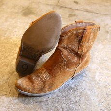 画像2: SUEDE LEATHER SHORT WESTERN BOOTS / 6M (2)