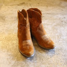 画像1: SUEDE LEATHER SHORT WESTERN BOOTS / 6M (1)