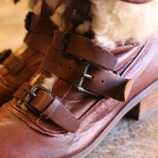 画像4: REAL FUR DESIGN LEATHER BOOTS / 6.5 (4)