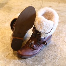 画像2: REAL FUR DESIGN LEATHER BOOTS / 6.5 (2)