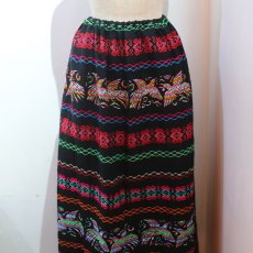 画像6: VINTAGE BIRD PATTERN EMBROIDERY SKIRT (6)