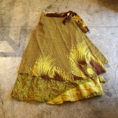 画像1: VINTAGE ALL OVER PTTERN  WRAP SKIRT / W25~ (1)