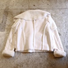 画像2: 【Wiz&Witch】"THE U.K" FAUX MOUTON BUFFALO SHORT COAT / WHITE (2)