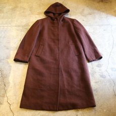 画像1: LINING CHECK DESIGN HOODIE COAT / Ladies M (1)