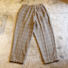 画像2: 2TUCK DESIGN CHECK PANTS / W27 / MADE IN ITALY (2)