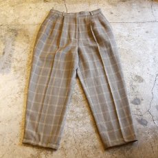 画像1: 2TUCK DESIGN CHECK PANTS / W27 / MADE IN ITALY (1)