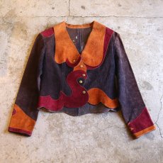 画像1: 1970's VINTAGE SUEDE DESIGN JACKET / Ladies S (1)