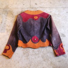 画像2: 1970's VINTAGE SUEDE DESIGN JACKET / Ladies S (2)