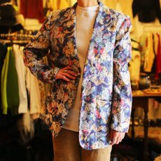 画像7: FLORAL PATTERN TAILORED JACKET / Ladies S / MADE IN USA (7)