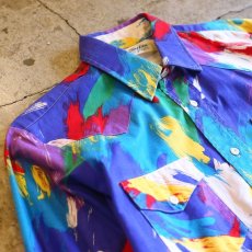 画像3: PAINT PATTERN DESIGN L/S SHIRT / Mens M / MADE IN USA (3)