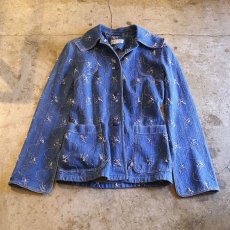 画像1: STITCH DESIGN DENIM JACKET / Ladies M (1)