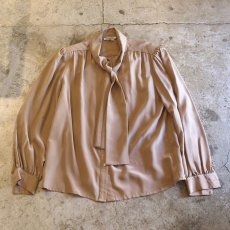 画像1: TIE DESIGN SILK L/S SHIRT / Ladies M (1)