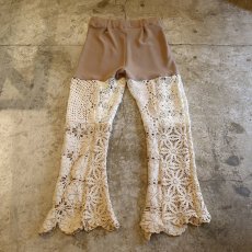 画像2: 【Wiz&Witch】VINTAGE LACE FLARE PANTS / W26~ (2)