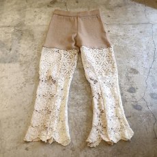 画像1: 【Wiz&Witch】VINTAGE LACE FLARE PANTS / W26~ (1)