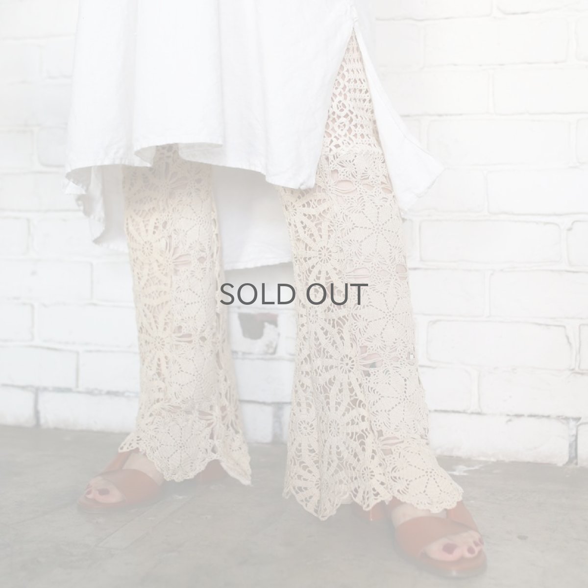 画像9: 【Wiz&Witch】VINTAGE LACE FLARE PANTS / W26~ (9)