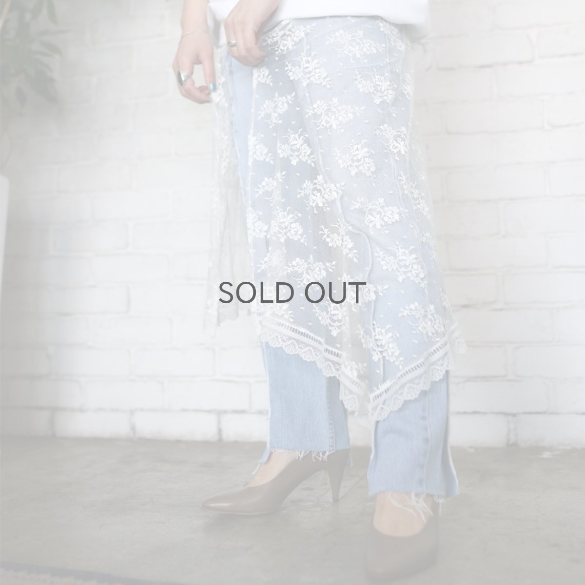 画像4: 【Wiz&Witch】VINTAGE LACE LAYERED WRAP SKIRT / FREE (4)