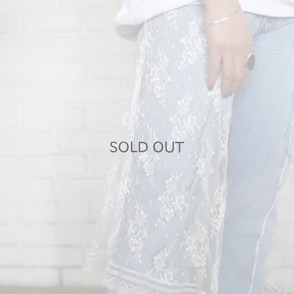 画像5: 【Wiz&Witch】VINTAGE LACE LAYERED WRAP SKIRT / FREE (5)