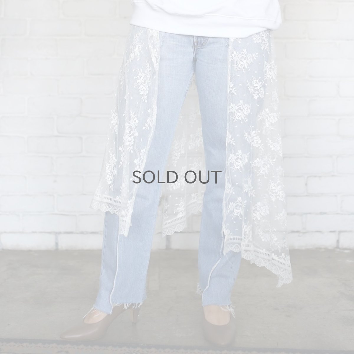 画像2: 【Wiz&Witch】VINTAGE LACE LAYERED WRAP SKIRT / FREE (2)