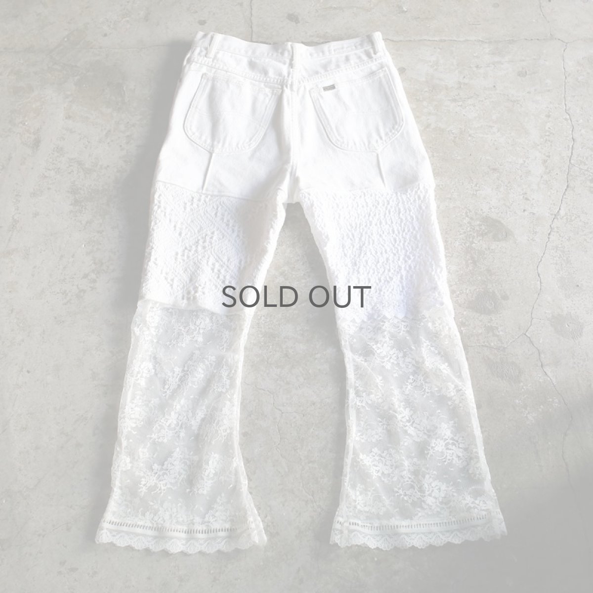 画像2: 【Wiz&Witch】VINTAGE LACE FLARE PANTS / W29 (2)