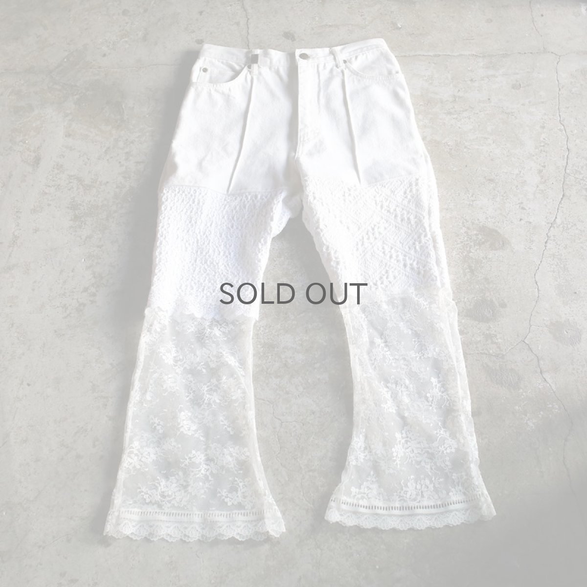 画像1: 【Wiz&Witch】VINTAGE LACE FLARE PANTS / W29 (1)