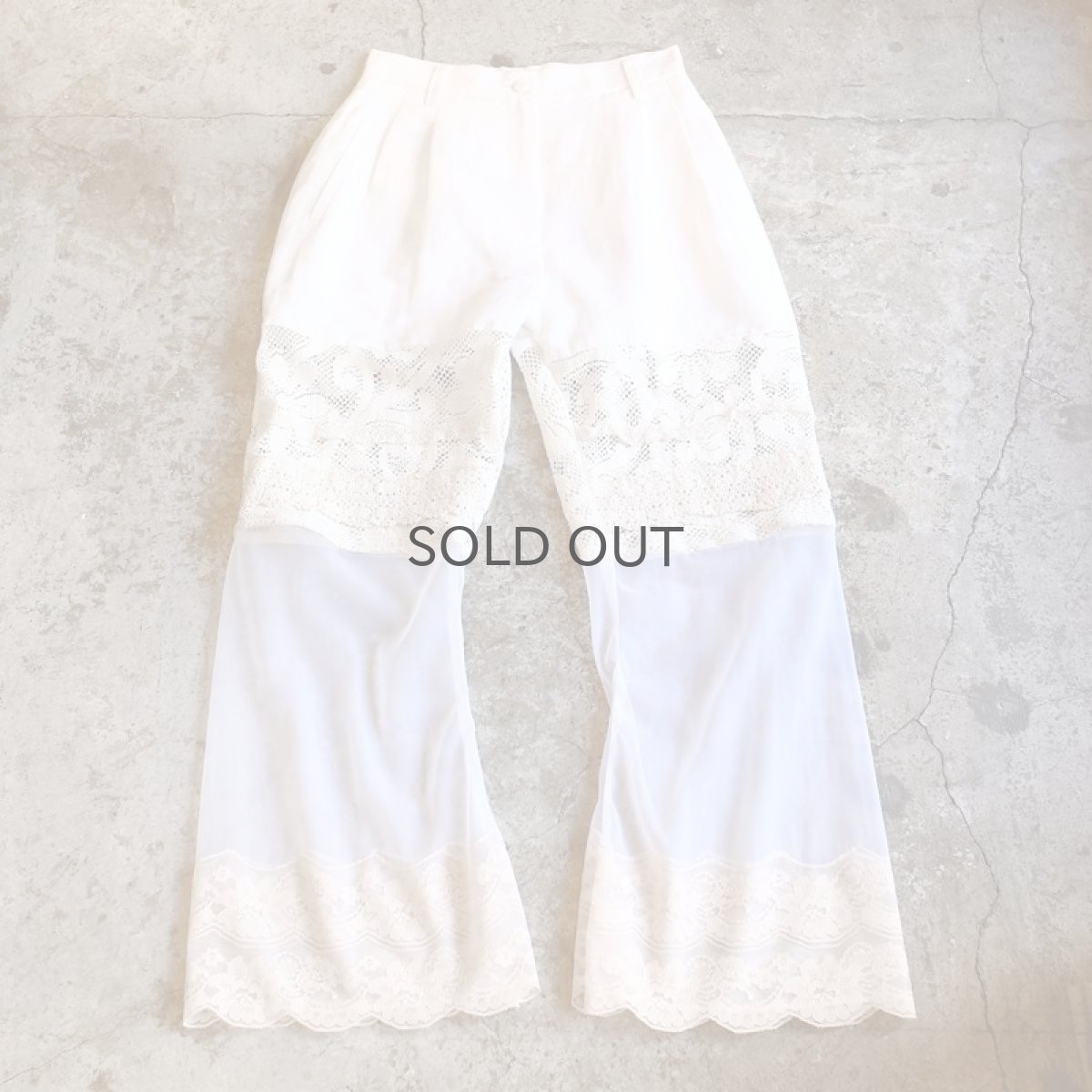 画像1: 【Wiz&Witch】VINTAGE LACE FLARE PANTS / W26 (1)