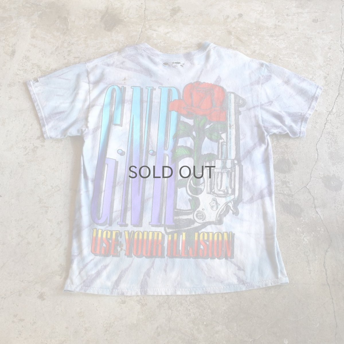 画像2: "GUNS N' ROSES" TIE DYE ROCK TEE / Men's L (2)