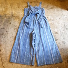 画像2: STRIPE PATTERN DESIGN LINEN N/S JUMPSUIT / Ladies M (2)