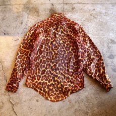 画像2: LEOPARD PATTERN DESIGN SHIRT / Ladies S / MADE IN USA (2)