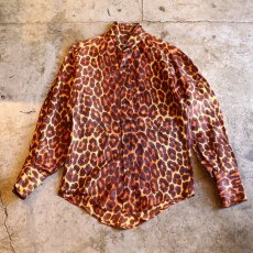 画像1: LEOPARD PATTERN DESIGN SHIRT / Ladies S / MADE IN USA (1)