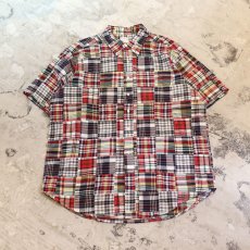 画像1: PATCHWORK CHECK DESIGN SHIRT / Mens XL (1)