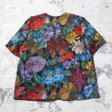 画像2: 90's FLORAL PATTERN NO COLLAR S/S JACKET / Mens L / MADE IN USA (2)