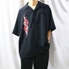 画像2: FLAME EMBROIDERY S/S SHIRT / Mens XL (2)