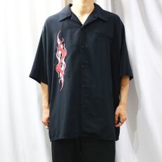 画像1: FLAME EMBROIDERY S/S SHIRT / Mens XL (1)