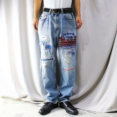 画像7: 【Wiz&Witch】"DIRTY BEAUTIFUL" CRUST ART JEANS/ W33 (7)