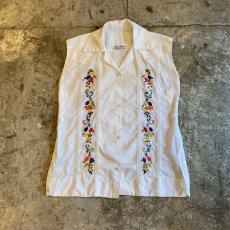 画像1: EMBROIDERY DESIGN SHIRT VEST / Ladies S~M (1)