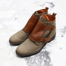 画像1: LEATHER × CANVAS DOUBLE BELT BOOTS / US9 (1)