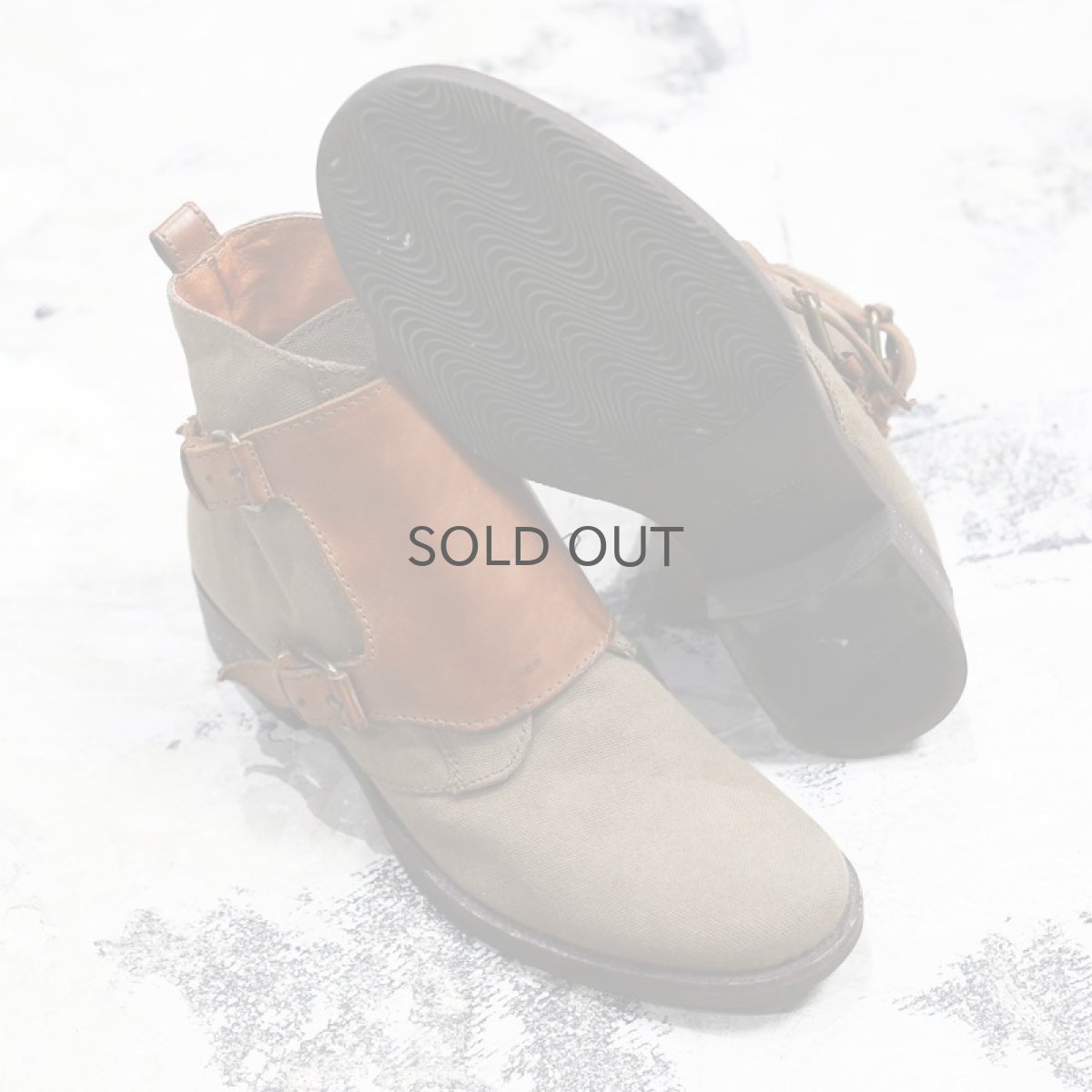 画像2: LEATHER × CANVAS DOUBLE BELT BOOTS / US9 (2)