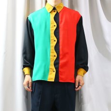 画像7: 80's COLOR PANEL DESIGN L/S SHIRT / Mens M (7)