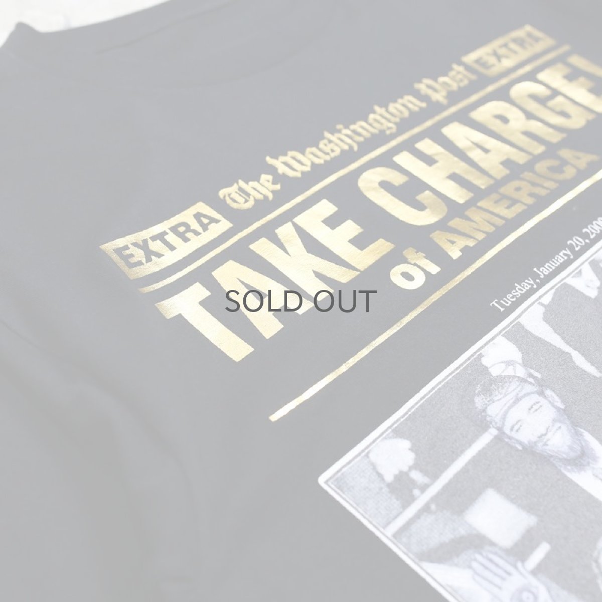 画像3: "TAKE CHARGE!" OBAMA PRINTED S/S TEE / Mens XL (3)