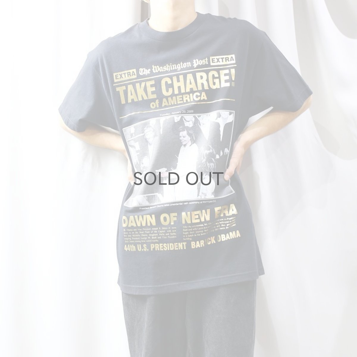 画像8: "TAKE CHARGE!" OBAMA PRINTED S/S TEE / Mens XL (8)
