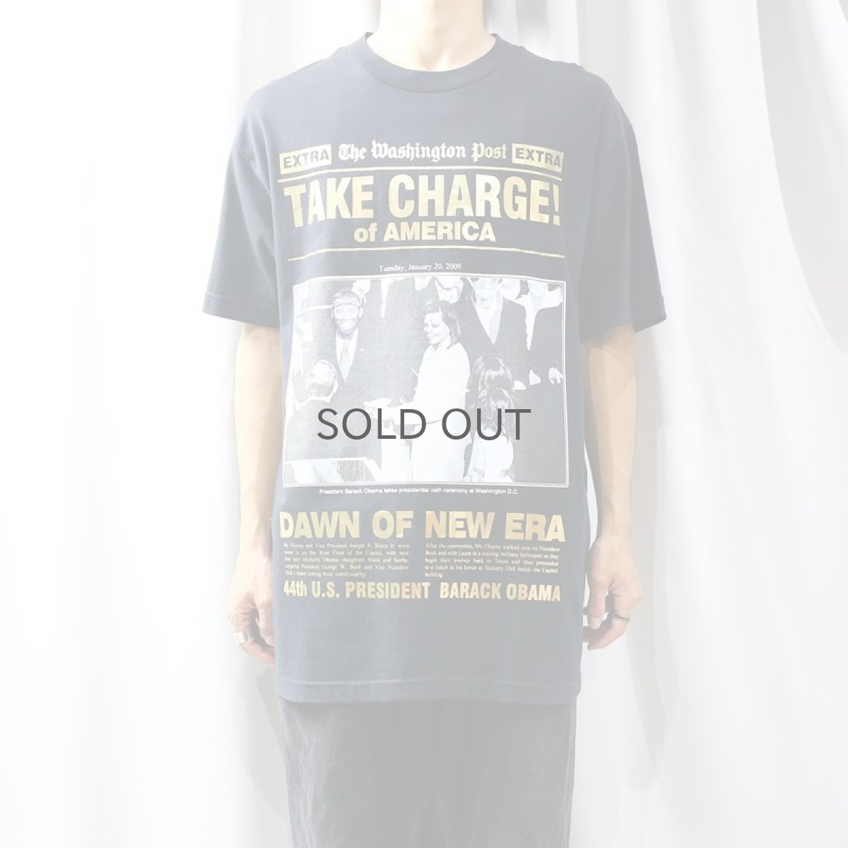 画像6: "TAKE CHARGE!" OBAMA PRINTED S/S TEE / Mens XL (6)